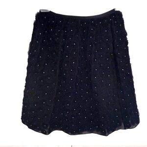 Robbi & Nikki silk roses and diamonds  black Mini skirt Designer, Art